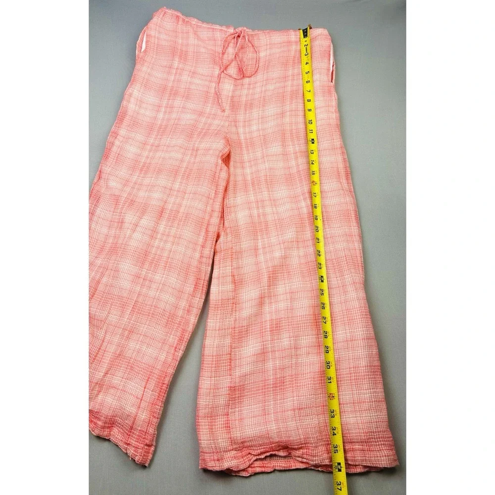 Urban Outfitters Women's XS Gauzy‎ Summer Coral Plaid Overalls Jumpsuit